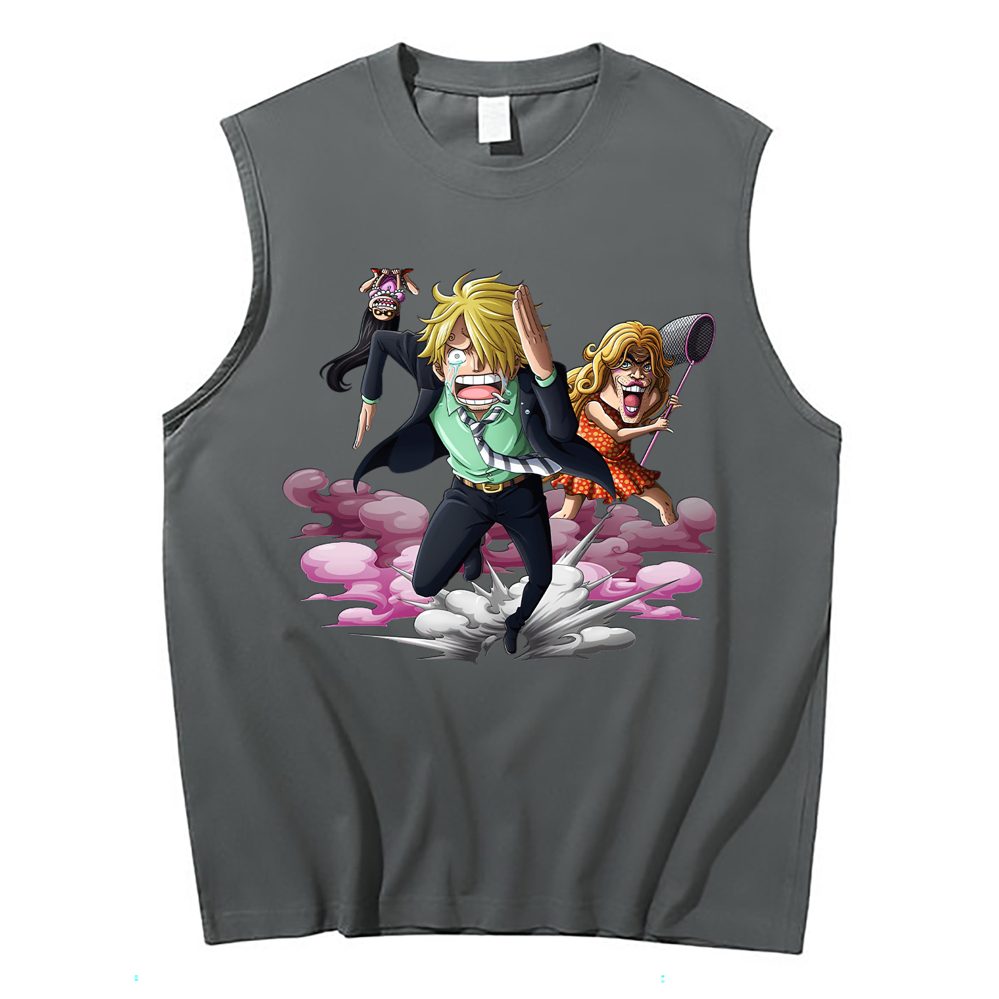 （画像用） ワンピース サンジ ONE PIECE Sanji コットン100％タンクトップ（フロントプリント）